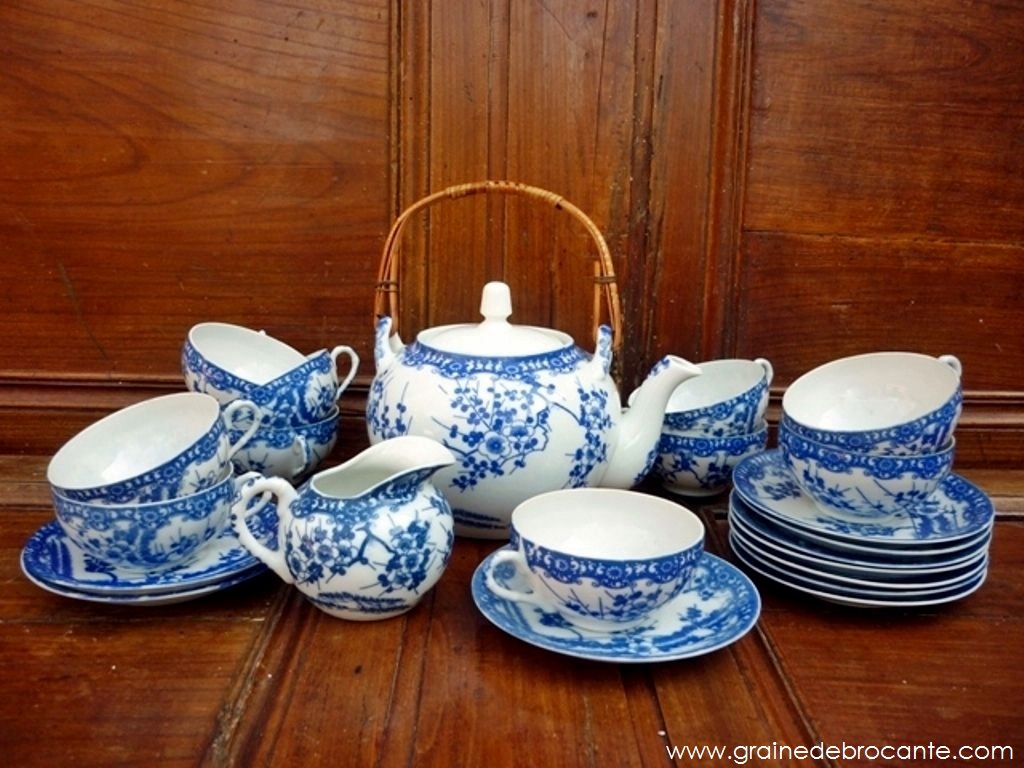 Service à thé porcelaine fine Japon