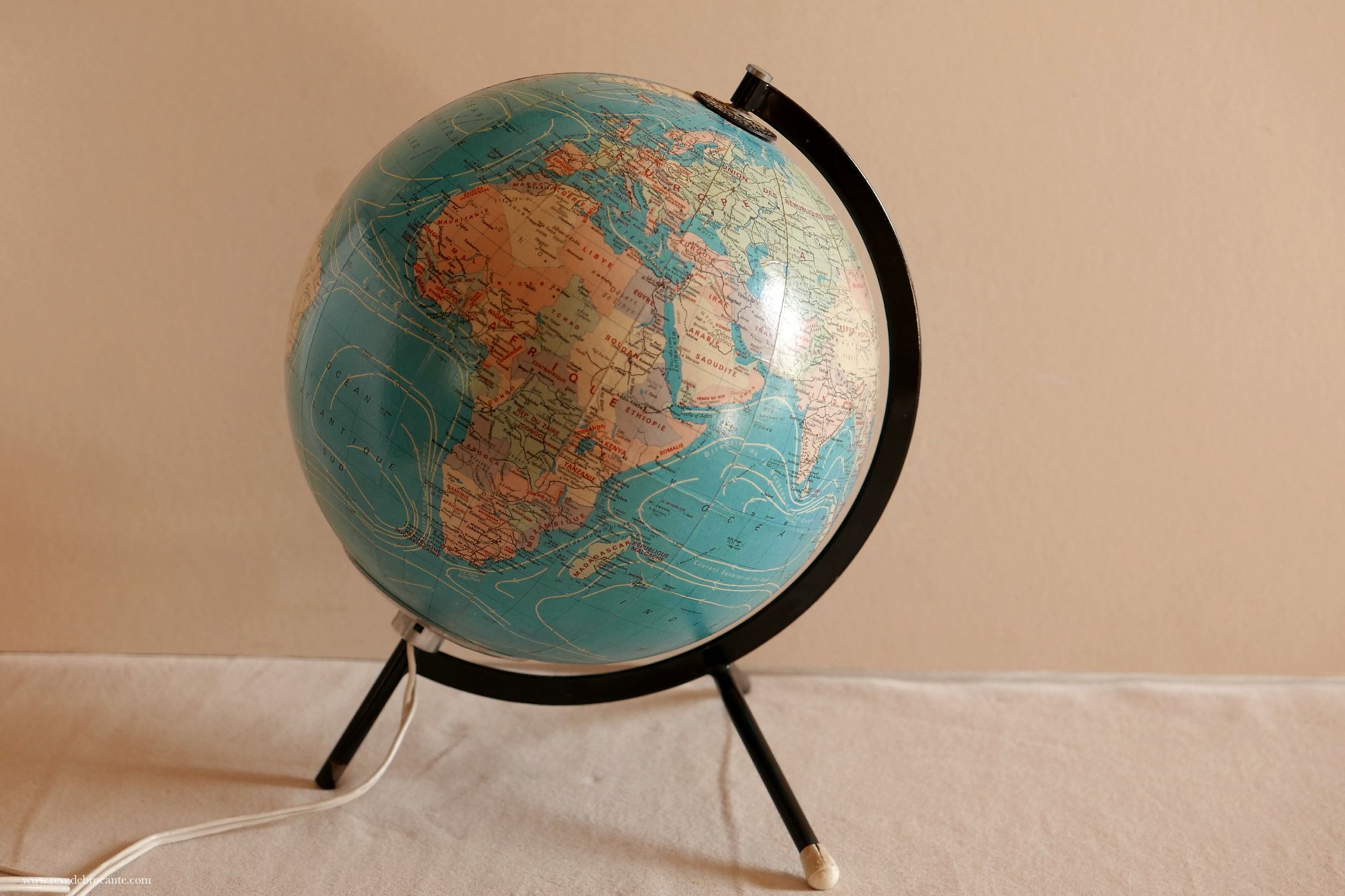 Globe Terrestre Lumineux Vintage